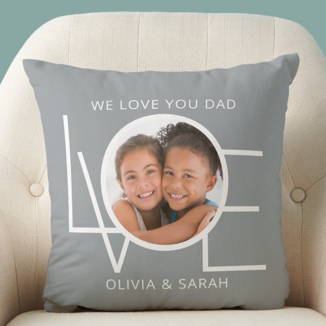 We Love You Dad Custom Father's Day Photo Cushion (Creator Uploaded)