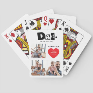 We love you Dad Est Years 3 Photos Heart Playing Cards