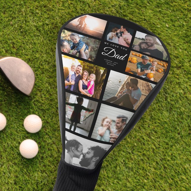 We Love you Dad Family Photo Collage Cool Trendy Golf Head Cover (Creator Uploaded)