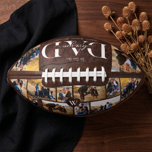 We Love You Dad Father Photo Collage Leather Football