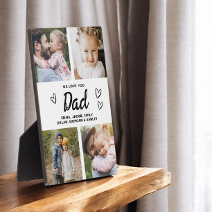 We Love You Dad Modern Photo Collage Plaque