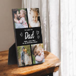 We Love You Dad Modern Photo Collage Plaque<br><div class="desc">The Dad We Love You Heart Modern Photo Collage Plaque is a touching and personalised gift that showcases your love for your dad. This beautifully designed plaque features a heart-shaped photo collage, allowing you to add your favourite family pictures in a modern and stylish layout. The heartfelt "We Love You,...</div>