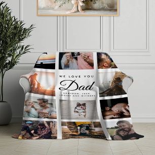 We Love you DAD Modern Trendy Cosy Father's Day Fleece Blanket
