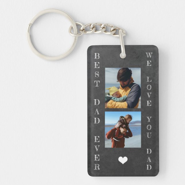 We love you dad personalised 5 photos key ring (Front)