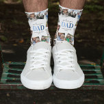 We Love You Dad Photo Collage Socks<br><div class="desc">Is your dad the best? Show him how much you appreciate him with a pair of socks that feature 24 square photos of you and your siblings, with the saying "We love you, Dad" and the kids names. These socks make the perfect gift for any occasion, and are sure to...</div>