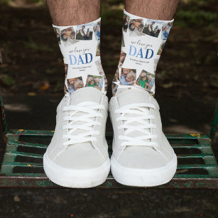 We Love You Dad Photo Collage Socks