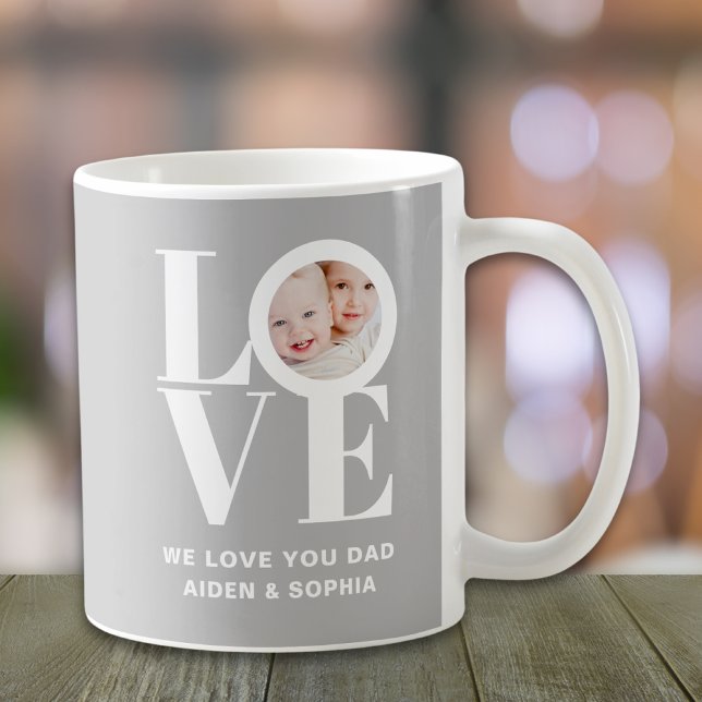 We Love You Dad Photo Grey Coffee Mug (Creator Uploaded)