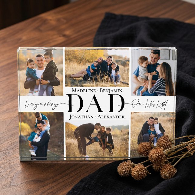 We Love You Dad Simple Father Collage Keepsake Photo Block (We Love You Dad Simple Father Collage Keepsake Photo Block)