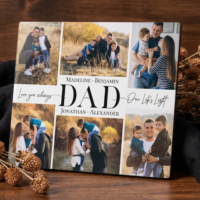 We Love You Dad Simple Photo Collage Keepsake Plaque (We Love You Dad Simple Photo Collage Keepsake Plaque)