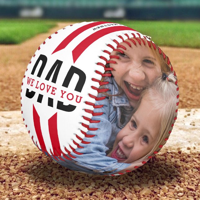 We Love You Dad Two Photo Custom Baseball (Creator Uploaded)