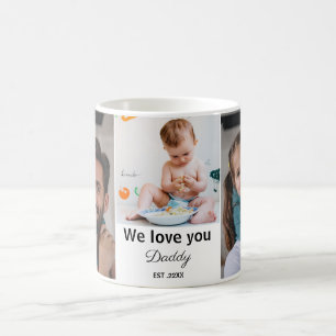 We love you daddy EST photo collage minimalist  Coffee Mug