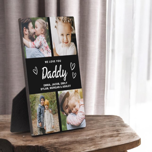 We Love You Daddy Modern Photo Collage Plaque (Creator Uploaded)