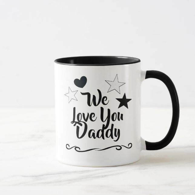 We Love You Daddy, Personalised Kids Names Mug (Right)