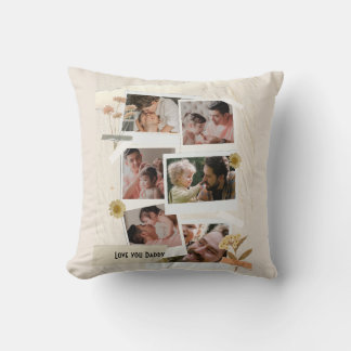 We Love You Daddy Photo Collage Cushion