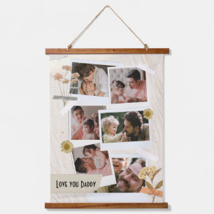 We Love You Daddy Photo Collage Hanging Tapestry