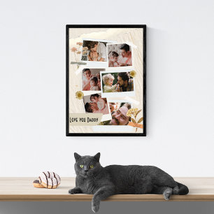 We Love You Daddy Photo Collage  Poster