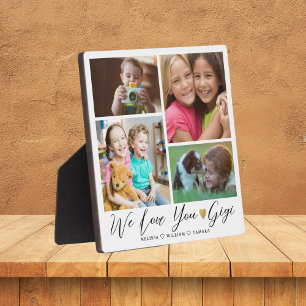 We Love You Gigi Grandkids 4 Photo Collage Plaque