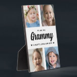 We Love You Grammy Family Keepsake Photo Collage  Plaque<br><div class="desc">Create a special keepsake gift with your favourite family photographs. This modern photo collage includes 4 precious pictures of her grandchildren. All of the text is editable. Yes, it's the perfect gift for Mother's day, but any grandmother would also treasure receiving this on her birthday or as a Christmas gift....</div>