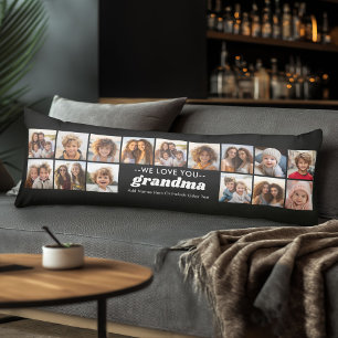 We Love You Grandma - 15 Photo Collage Body Cushion