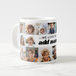 We Love You Grandma - 23 Photo Collage Large Coffee Mug