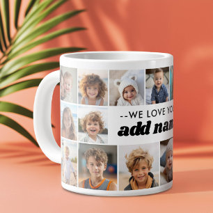 We Love You Grandma - 23 Photo Collage Large Coffee Mug