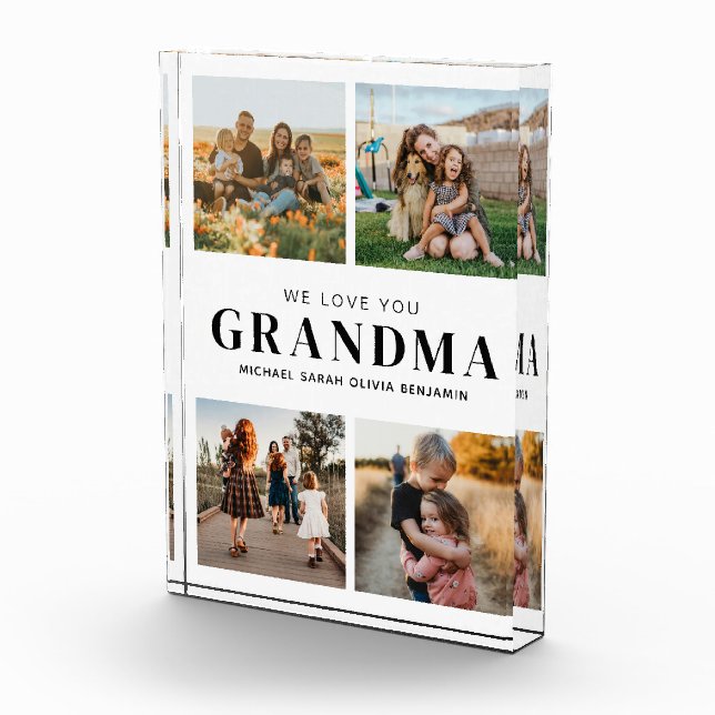 We Love You Grandma 4 Photo Collage Photo Block (Right)