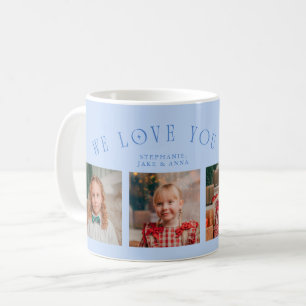 We Love You Grandma 4-Photo Icy Blue Coffee Mug