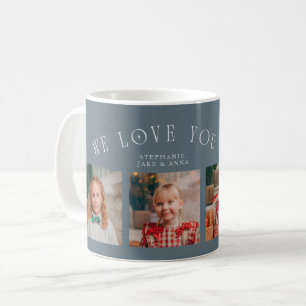We Love You Grandma 4-Photo Slate Blue Coffee Mug