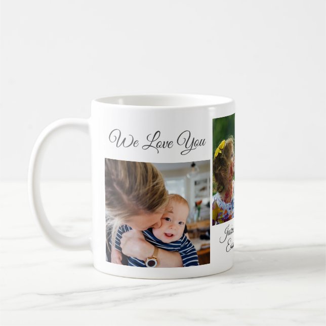 We Love You Grandma | 5 Photo Collage Coffee Mug (Left)