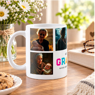 We Love You Grandma Custom 6-Photo Coffee Mug