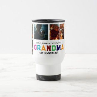 We Love You Grandma Custom 6-Photo Travel Mug
