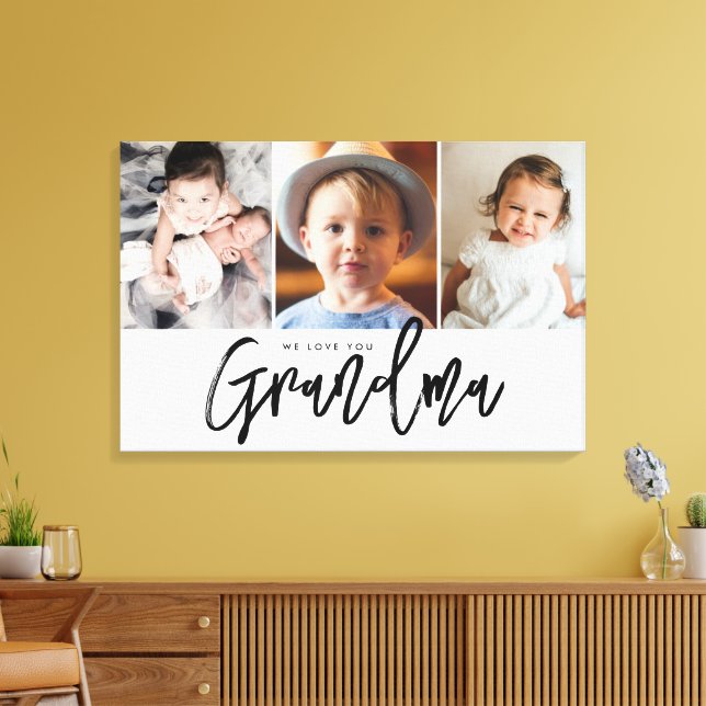 We love you Grandma Custom Grandchildren photos Canvas Print (Insitu(LivingRoom))