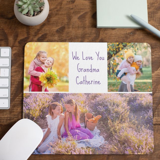 We Love You Grandma Custom Grandkids Photo Mouse Pad (Creator Uploaded)