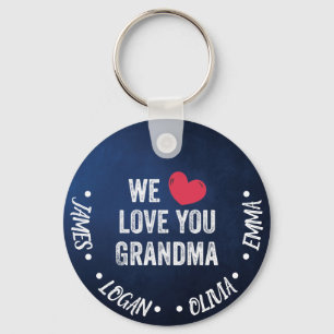 We love you Grandma, Custom Names Key Ring