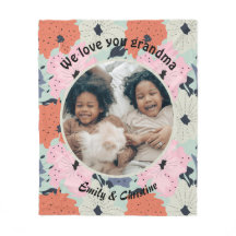 We love you grandma custom photo Fleece Blanket