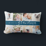 We love you Grandma! Custom Photo Gift Lumbar Cushion<br><div class="desc">We love you Grandma! Custom Photo Gift teal green backache relief Lumbar Pillow</div>