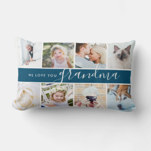 We love you Grandma! Custom Photo Gift Lumbar Cushion