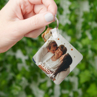 We love you grandma custom photo key ring