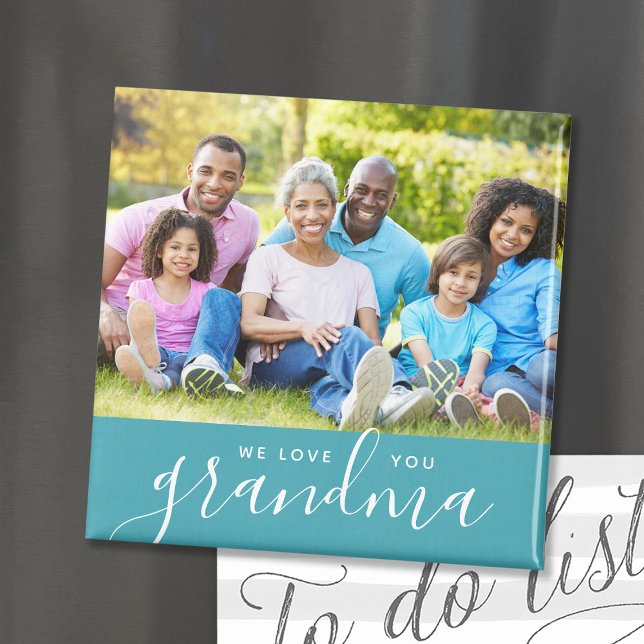 We Love You Grandma Custom Photo Magnet (Creator Uploaded)