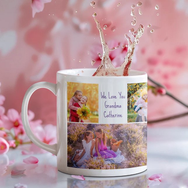 We Love You Grandma Cute Custom Grandkids Photo Coffee Mug (Creator Uploaded)
