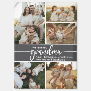 We Love You Grandma Family 5 Photo Collage Magnet
