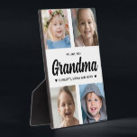 We Love You Grandma Family Keepsake Photo Collage  Plaque<br><div class="desc">Create a special keepsake gift with your favourite family photographs. This modern photo collage includes 4 precious pictures of her grandchildren. All of the text is editable. Yes, it's the perfect gift for Mother's day, but any grandmother would also treasure receiving this on her birthday or as a Christmas gift....</div>