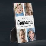 We Love You Grandma Family Keepsake Photo Collage  Plaque<br><div class="desc">Create a special keepsake gift with your favourite family photographs. This modern photo collage includes 4 precious pictures of her grandchildren. All of the text is editable. Yes, it's the perfect gift for Mother's day, but any grandmother would also treasure receiving this on her birthday or as a Christmas gift....</div>