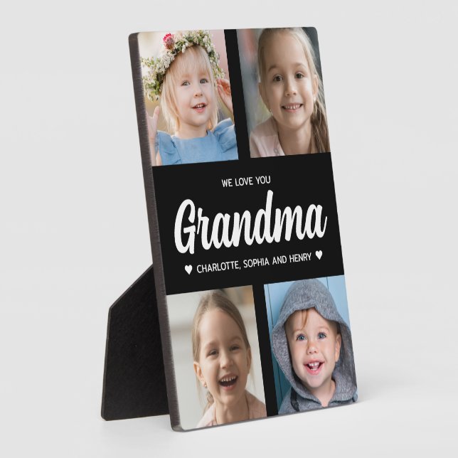 We Love You Grandma Family Keepsake Photo Collage  Plaque (Side)