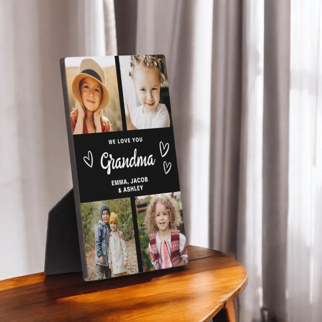 We Love You Grandma Family Modern Photo Collage Plaque (Creator Uploaded)