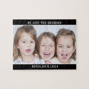 We Love You Grandma Family Photo Jigsaw Puzzle