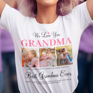 We Love You GRANDMA from Grandkids Photo Collage T-Shirt