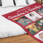 We Love You Grandma & Grandpa Photo Collage<br><div class="desc">Give your grandma and Grandpa something special this christmas or any other occassion! Wrap them up in this gorgeous photo collage blanket with text tht reads 'WE LOVE YOU GRANDMA AND GRANDPA' . The font style, size and colour can be changed by clicking on the customise further link after personalising....</div>