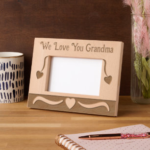 We love you Grandma love hearts Etched Frames