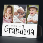 We love you Grandma multiple Grandchildren photos Plaque<br><div class="desc">The "Customisable 'We Love You Grandma' Photo Easel Plaque" is a heartwarming and thoughtful gift that celebrates the special bond between a grandma and her grandchildren. This beautifully designed plaque allows you to showcase multiple cherished photos of the grandchildren, making it a truly personalised and sentimental keepsake. The plaque is...</div>